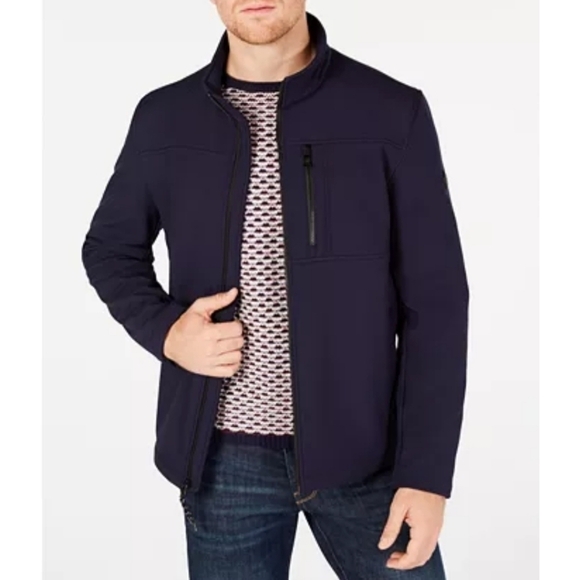 NEW Calvin Klein Blue Softshell Full Zip Jacket - Picture 1 of 6